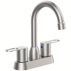 Modern Dual-Handle Zinc Alloy Bathroom Faucet - Single Lever, Easy Install, Brushed Finish for Sleek Design