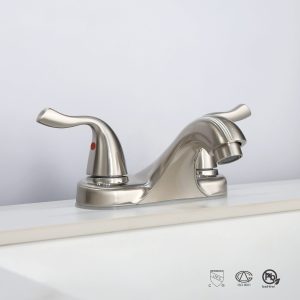 1pc Hot And Cold 4 Inch Double Handle Bathroom Basin Faucet, Bathroom Sink Faucets & Parts