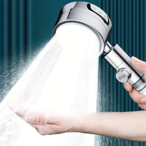 3-Stage Adjustable Shower Head with Filter, Wall-Mounted, Painted Finish, Rain Setting, Halloween & Christmas Decorations