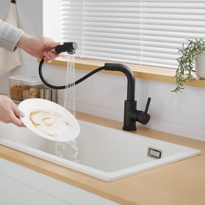 Sink Faucet, Black Kitchen Faucets with Pull Out Sprayer, Bathroom Sink Faucets Mini Bar Prep Faucet Pull-out Kitchen Sink Faucet 360 Rotating Kitchen Faucet